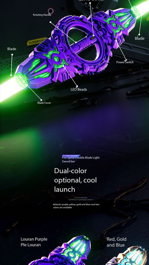 24 Color RGB Double Blade Light Sword 360 Degree Rotating Laser Toy for Kids Kenya