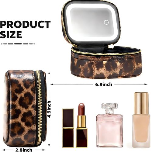 Newest 2026 Model Portable Large-Capacity Travel Makeup Organizer with LED Mirror – Waterproof Cosmetic Case with Large Lighted Mirror – Professional-Grade Storage Bag for Cosmetics and Brushes