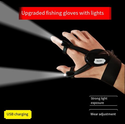 Waterproof LED Light-Up Fingertip Fishing Gloves (Suitable for Camping and Work  Ideal for Low-Light Environments)