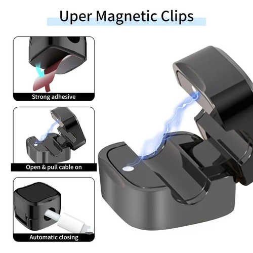 50 Pack Magnetic Adjustable Cable Clamp, Under‑Desk Wire Keeper, Multi‑Size Wire Organizer Holder,
