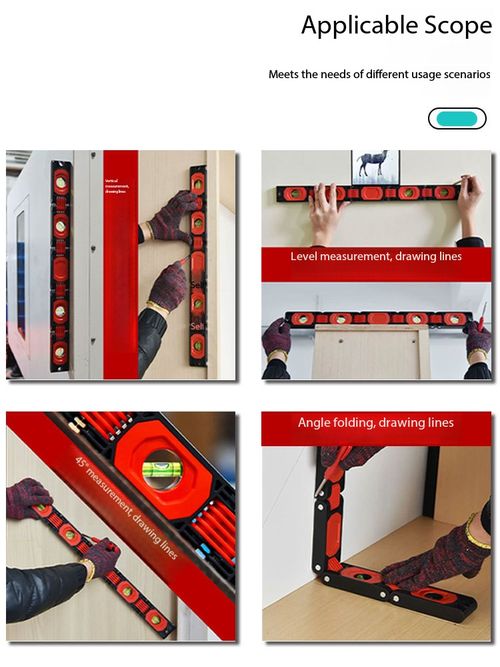 Multifunctional Foldable Magnetic Spirit Level Ruler