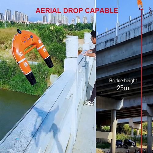 U-shaped intelligent lifebuoy, water rescue emergency automatic inflation life-saving equipment
