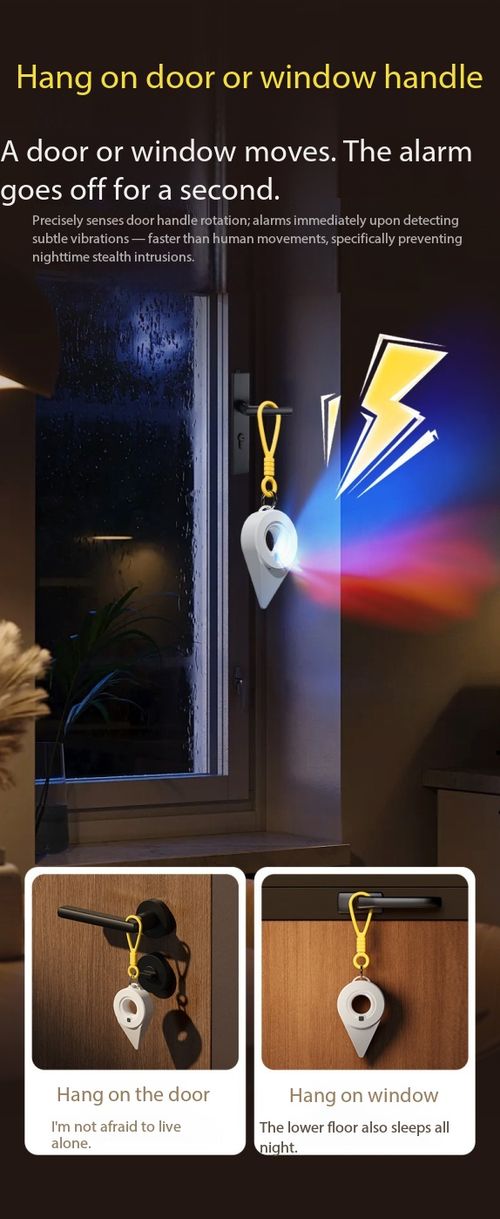 Portable Door Stop Alarm with Light Warning
