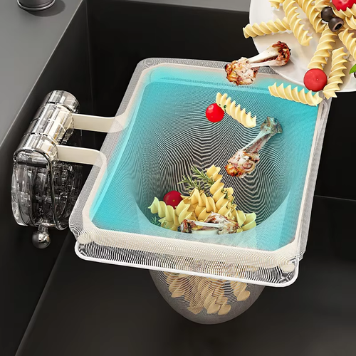 Suction-Cup Kitchen Sink Strainer Rack — Anti-Clog Food Scraps Filter & Draining Basket for Kitchen Waste