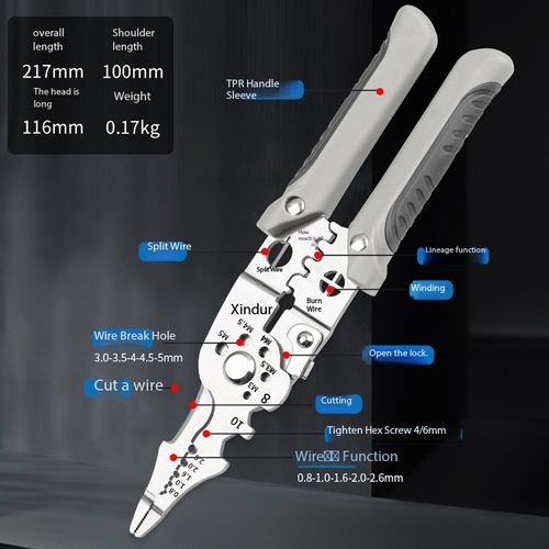 3Pcs Electrician Tool Kit, 21 in 1 Multifunctional Wire Stripper Pliers, 45° Duct Angle Cutter, Aviation Tin Snips, Professional Electrical Hand Tool Set