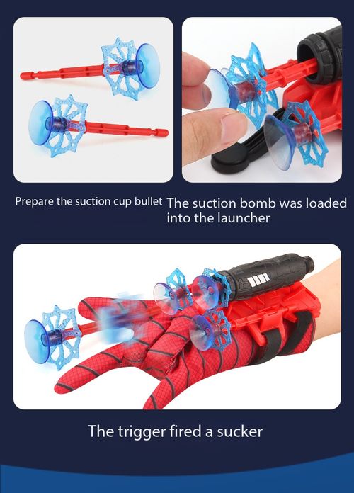 Spider Web Shooter Glove Toy Suction Cup Soft Bullet Launcher Role Play Gift for Boys Kenya