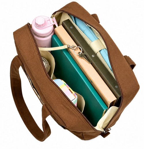 Multifunctional polyester zippered tote crossbody bag made of composite fabric suitable for laptops, books, and travel  a great gift for nurses or college students.