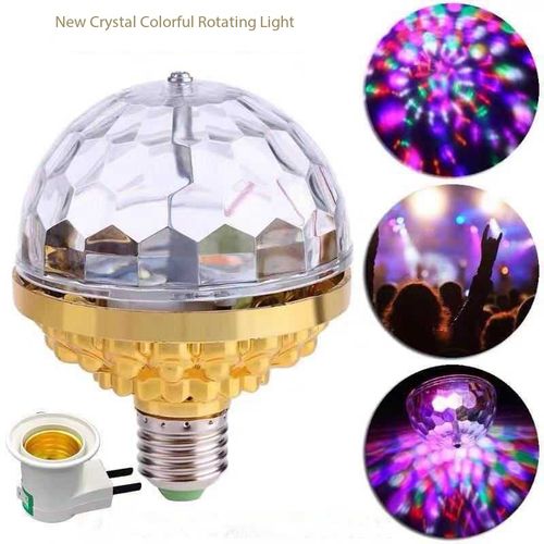 LED Crystal Rotating Disco Ball Light Bulb E27 Colorful Stage Party Lamp KTV Home Christmas DJ Atmosphere Flashing   Light