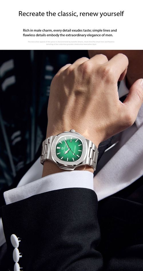 Men Business Quartz Wrist Watch, Large Dial Green Textured Dial Steel Band Wristwatch, Luminous Hands Date Display Waterproof Luxury‑Feel Male Wrist Watch Cross‑border Hot Sale