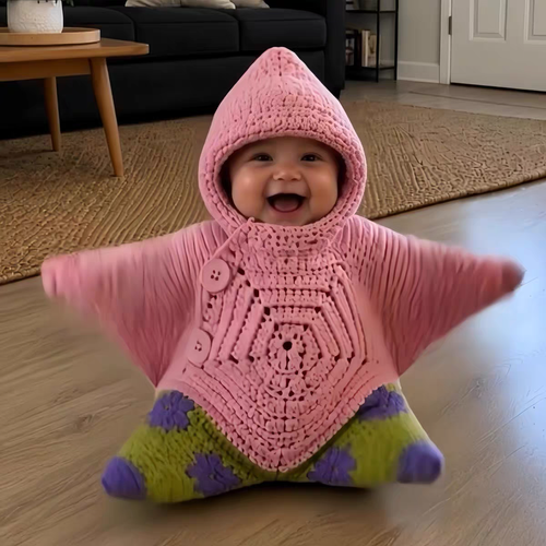 Cute Starfish Newborn Baby Swaddle Knitted Sleeping Bag, Soft Infant Hooded Wrap Blanket, Baby Shower Gift Kenya