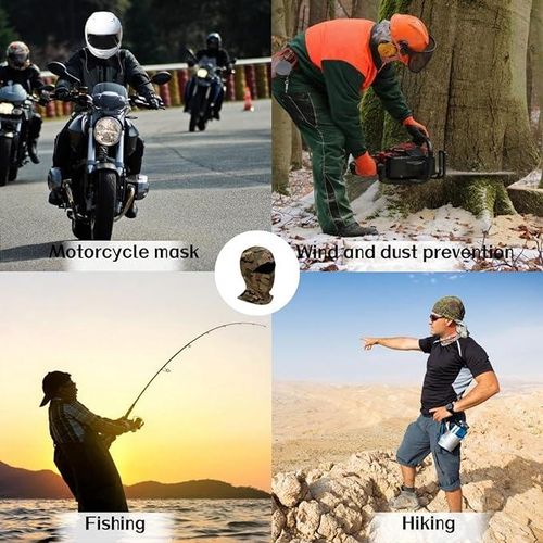 5PCS Camouflage Balaclava Face Mask UV Protection Men Women Sun Hood Tactical Motorcycle Fishing Hiking Cycling Neck Gaiter Breathable Bandana Summer Cooling Gaiter for Multifunctional Windproof Sports