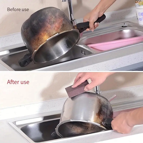 3PCS Magic Steel Grit Sponge Scrubber Heavy Duty Pot Cleaner for Stubborn Stains and Rust Kenya