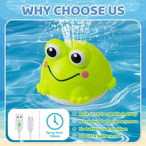 Auto Sensing Water Absorption Electric Spray Water Bath Toys Baby Bathing Time Light up Frog Sprinkler Bathtub Shower Water Toy