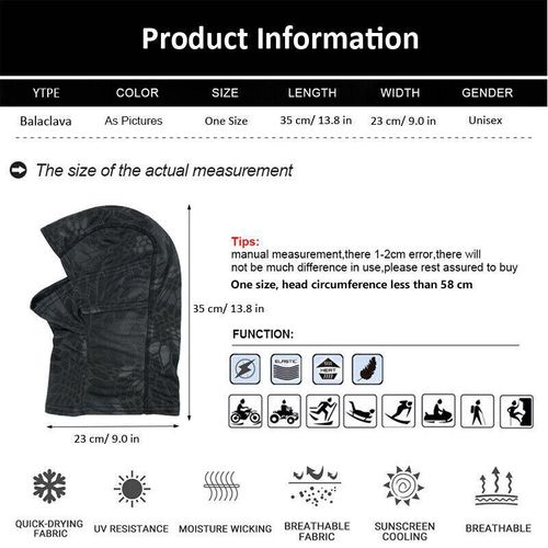 5PCS Camouflage Balaclava Face Mask UV Protection Men Women Sun Hood Tactical Motorcycle Fishing Hiking Cycling Neck Gaiter Breathable Bandana Summer Cooling Gaiter for Multifunctional Windproof Sports