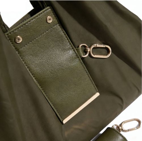 Instagram-style keychain storage bag, nylon shopping bag, large capacity, convenient tote shoulder bag, eco-friendly.