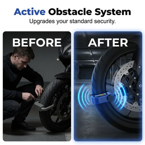 Alarm Disc Brake Lock, Anti-Theft Security Motorcycle Lock, Waterproof Disc Lock for Motorbike, Electric Scooter & Bicycle