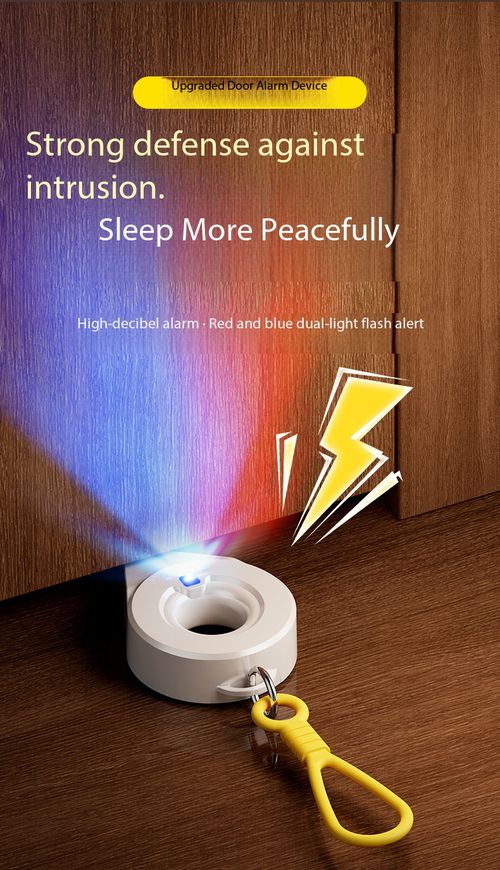 Portable Door Stop Alarm with Light Warning