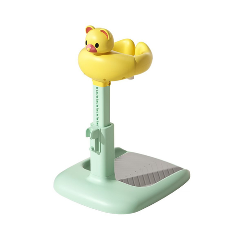 Baby Standing Bath Support - 10 Height Levels, Anti-Slip, Cartoon Bear Design