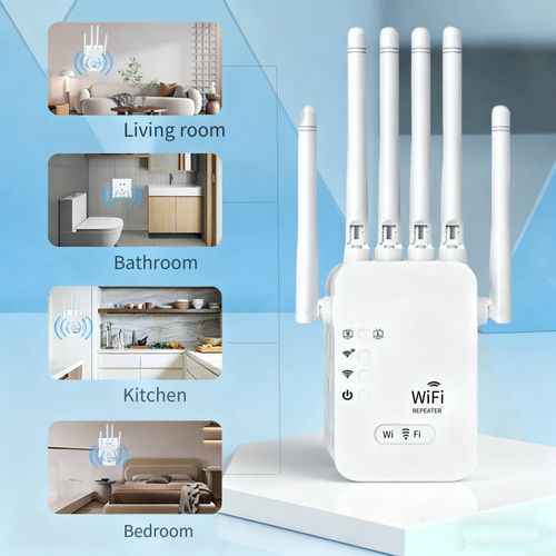 2026 Model 6-Antenna WiFi Signal Extender Booster Amplifier – Home Wireless Network Range Extender (1200Mbps)