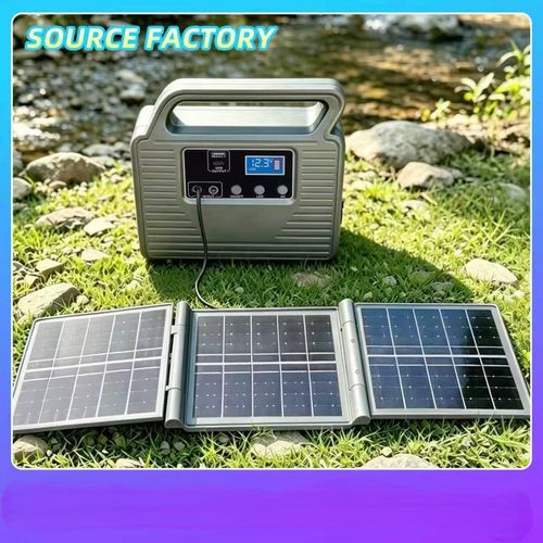 Portable Solar Power Station 76.8Wh Outdoor Energy Storage Power Bank With Foldable Solar Panel Built In LED Emergency Light