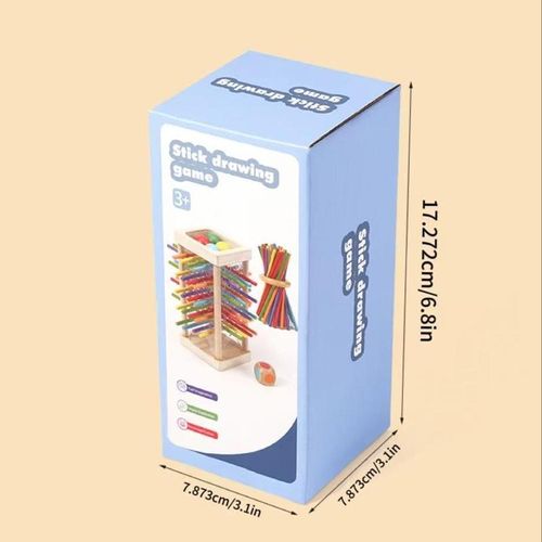 Wooden Stick Game, Colorful Educational Toy for Cognitive Development & Focus Training, Includes Mixed Colors Sticks and Dual-level Puzzle