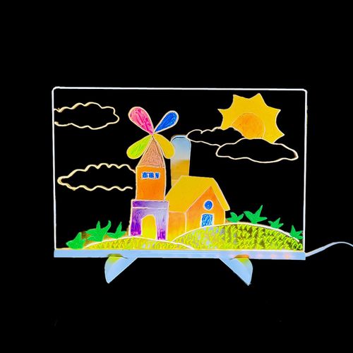 Children's DIY Hand-Painted LED Atmosphere Glowing Writing Board Kit Festival Handicraft Tool Set for Doodle & Scribbler Boards