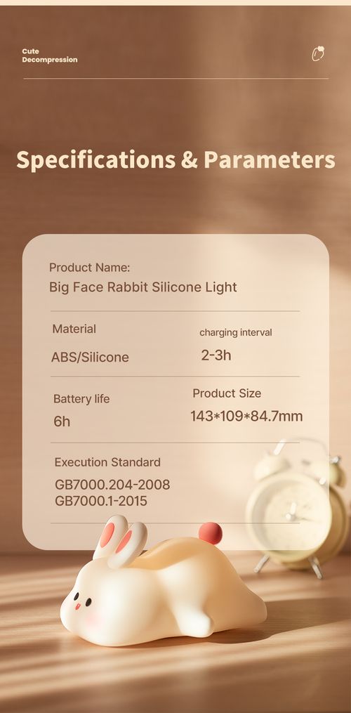 Cute Silicone Rabbit Night Light Soft Touch Bedside Lamp for Baby Nursery Bedroom Kenya