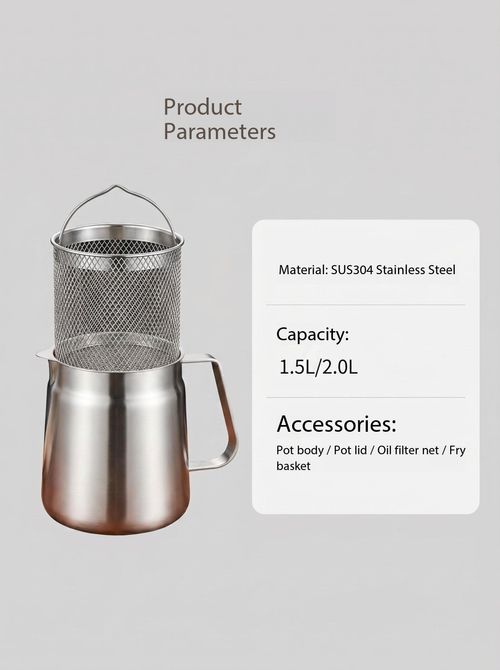 304 Stainless Steel Oil Filter Pot with Strainer Large Capacity Oil Storage Container for Kitchen Kenya