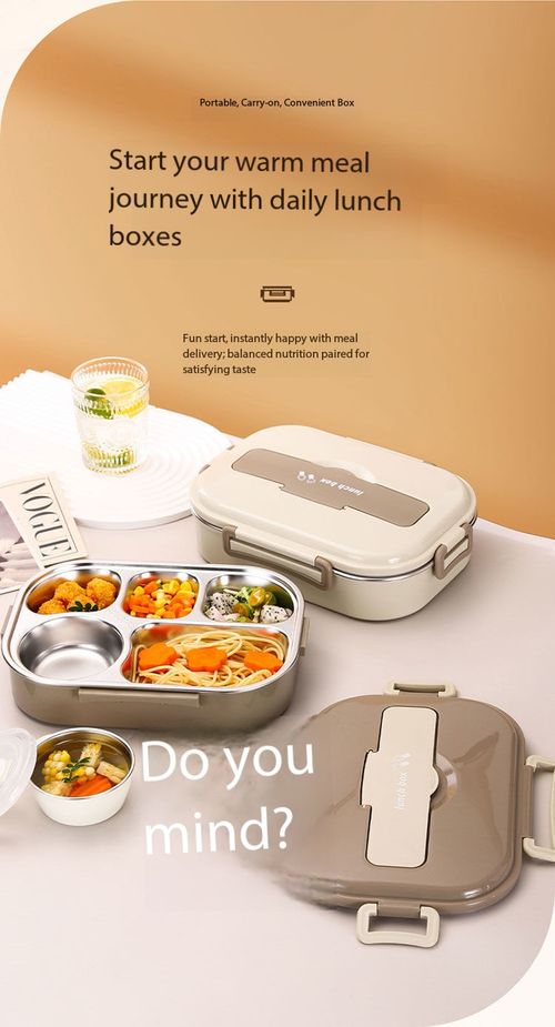 304 Stainless Steel Compartment Leakproof Lunch Box Set with Thermal Bag & Spoon
