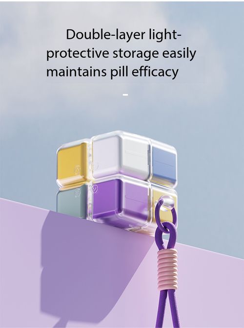 Magnetic Cube Portable 8 Compartment Pill Organizer Box