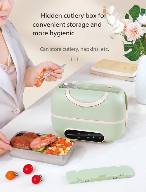 Electric Heating Lunch Box 1.2L Portable Food Warmer with Timer Touch Control for Office Workers Kenya