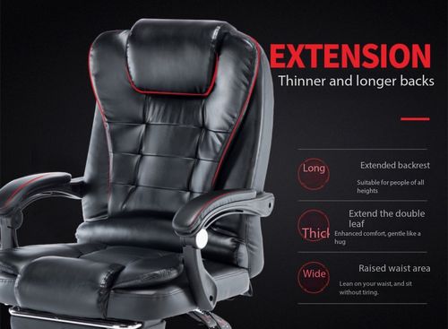 Ergonomic Leather Office Chair with Footrest 150° Reclining Massage Boss Chair for Home Kenya