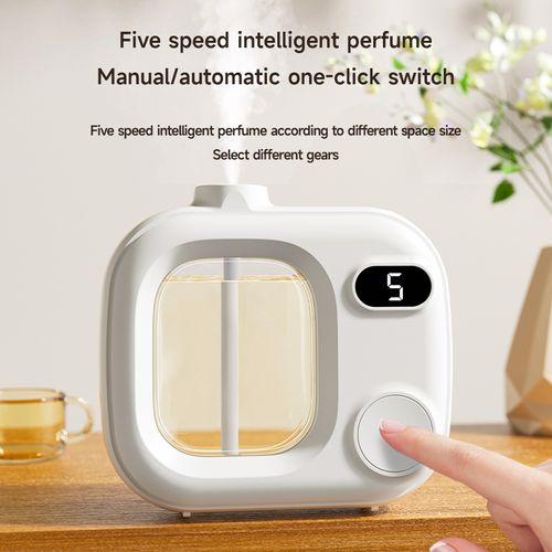 Automatic Aroma Diffuser, 5‑Gear Adjustable Wall‑Mounted Fragrance Machine, Touch Button Scent Sprayer for Home Bedroom Bathroom Toilet Deodorization, Essential Oil Compatible