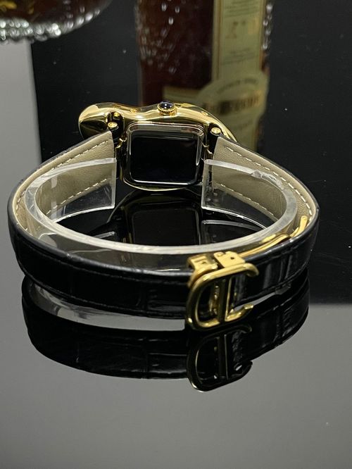 Artistic Melting Design Wristwatch Gold Case Paris Style Leather Strap Watch for Kenya Market