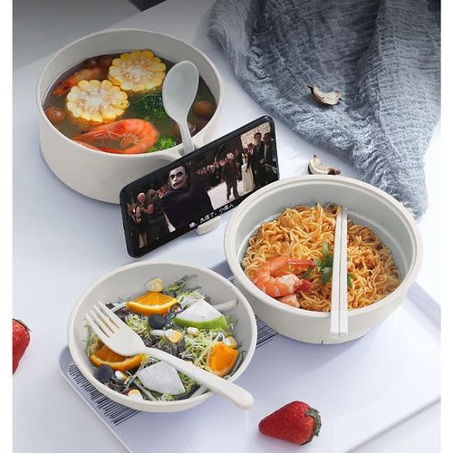 MIUVA Ramen Bowl Set, includes chopsticks, 33 oz capacity, microwave-safe, suitable for both men's and women's dormitories.