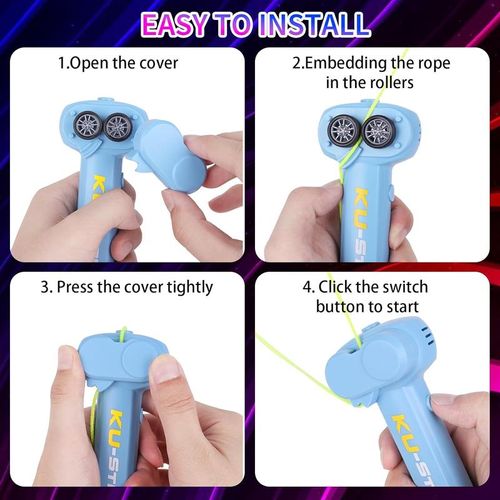 Electric Rope Launcher Toy, 1 Box Glow in The Dark Rope Launcher Toys with Rope