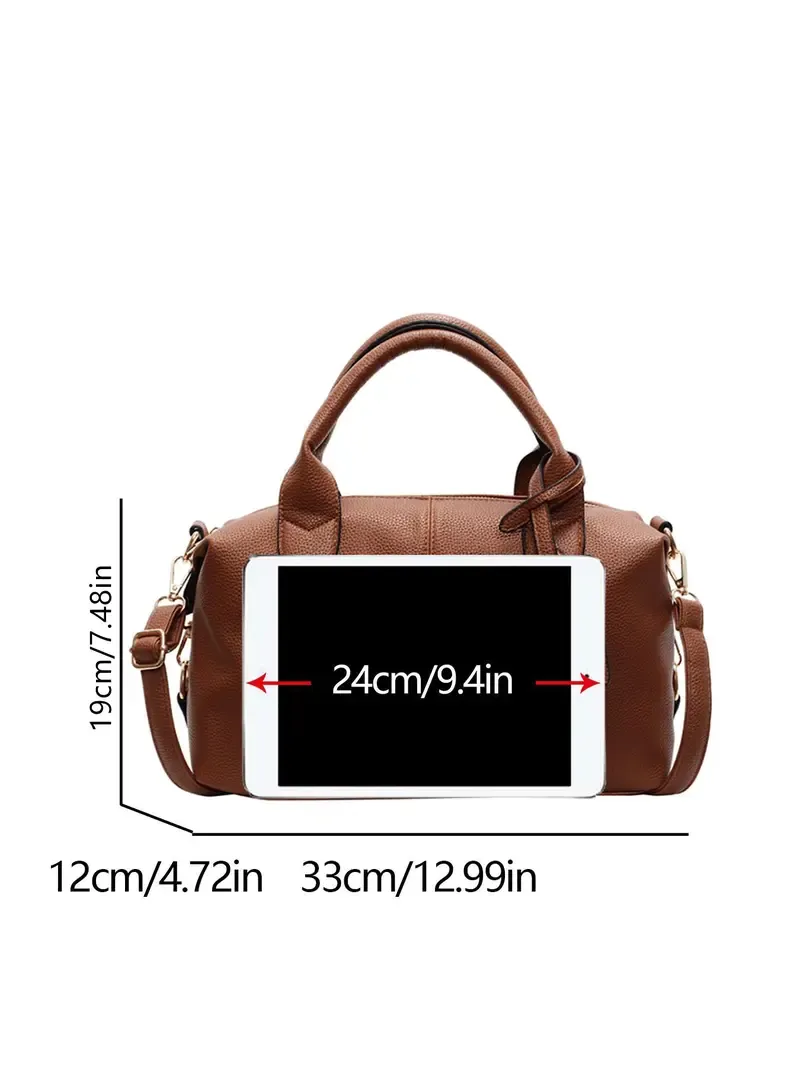 Retro Textured Women's Domed Crossbody Bag, Soft PU Leather Casual Shoulder Tote, Versatile Commuter Handbag, Simple Solid Color Pillow Bag, Everyday Bag for Daily Use and Various Occasions, Handbag Shoulder Purse