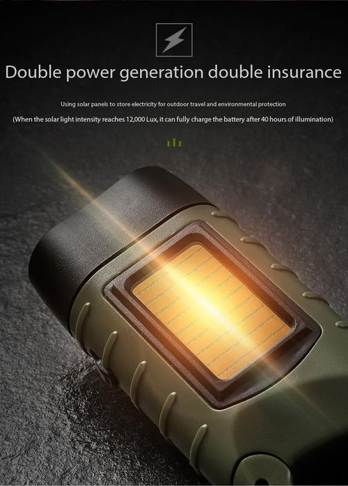 5-in-1 Solar Hand Crank Emergency Flashlight USB Power Bank LED Camping Light Kenya