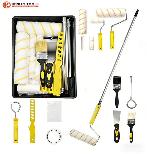18-Piece Paint Roller Set with Extension Pole Wall Painting Kit Brushes and Tray for Home Decor Kenya