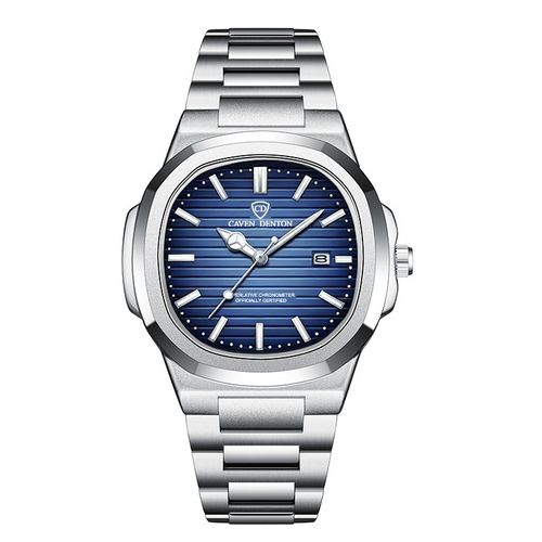Men Business Quartz Wrist Watch, Large Dial Green Textured Dial Steel Band Wristwatch, Luminous Hands Date Display Waterproof Luxury‑Feel Male Wrist Watch Cross‑border Hot Sale