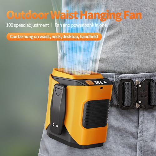 Portable Waist-Clip Fan: A personal fan designed specifically for outdoor activities and work environments, featuring ultra-long battery life and powerful airflow. It serves as an ideal companion for camping, hiking, and mountaineering, while also integrating a flashlight, an LED display, and a night light function.