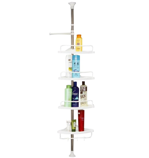 Floor to Ceiling Bathroom Corner Shelf No Drill Tension Pole Storage Rack with Towel Bar Kenya