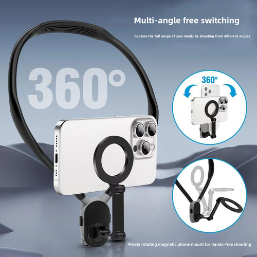Universal POV Hands-Free Neck & Chest Mount Phone Holder, First Person Shooting Bracket for Video Recording, Vloggers & Content Creators