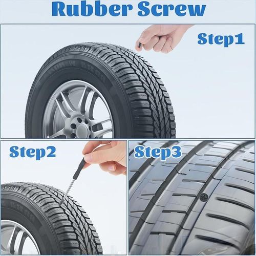 60 Counts Tire Repair Nails Self-Tapping Screw Rubber Screw Tool