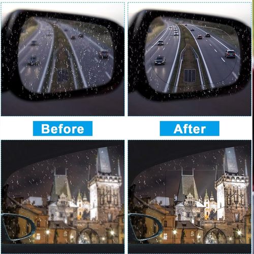 Car Windshield Anti Fog Kit  2 Piece Set: Window, Rearview, and Side Mirror Defogger + Hydrophobic Rain Repellent Spray