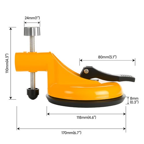 Heavy-duty vacuum suction cup Tile leveling systems, wall installation brackets, tile suction cups, sintered stone seam adjusters clamps, and inner and outer corner levelers.