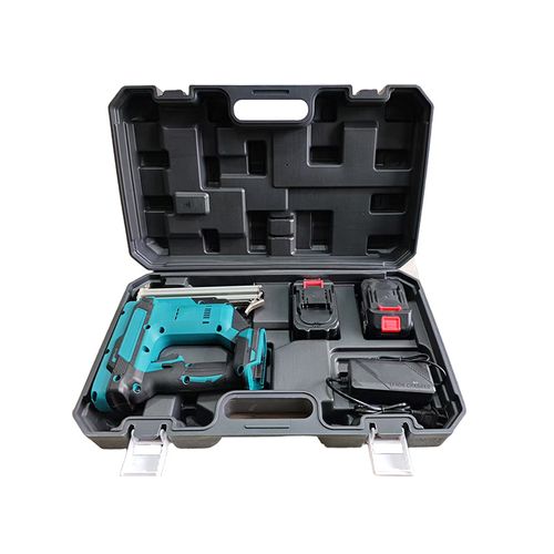 The high-performance cordless nail gun is an essential power tool for professional construction work.