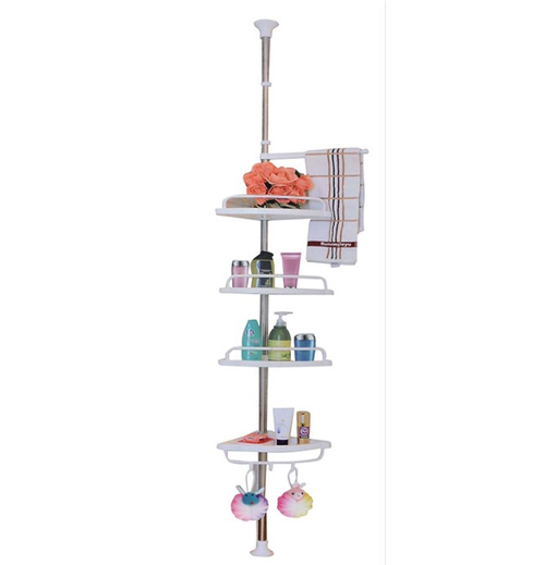Floor to Ceiling Bathroom Corner Shelf No Drill Tension Pole Storage Rack with Towel Bar Kenya