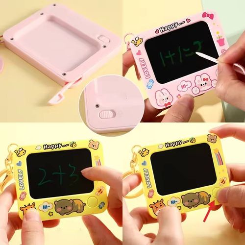 3 PCS Wholesale Mini Creative Cute Cartoon Drawing Boards for Kids Key Chain Pendant Couple Small Gift