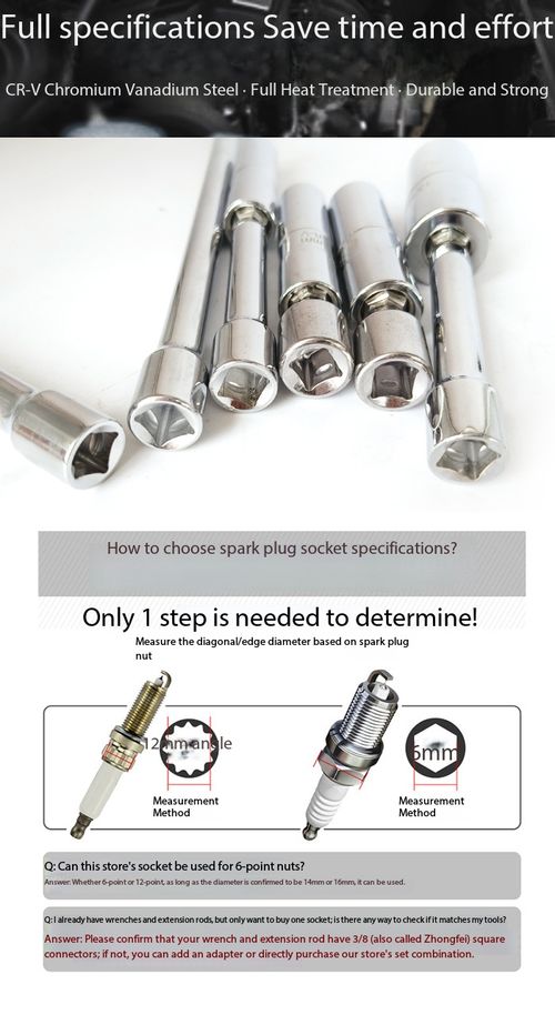 6‑Pcs Magnetic Swivel Spark Plug Socket Set